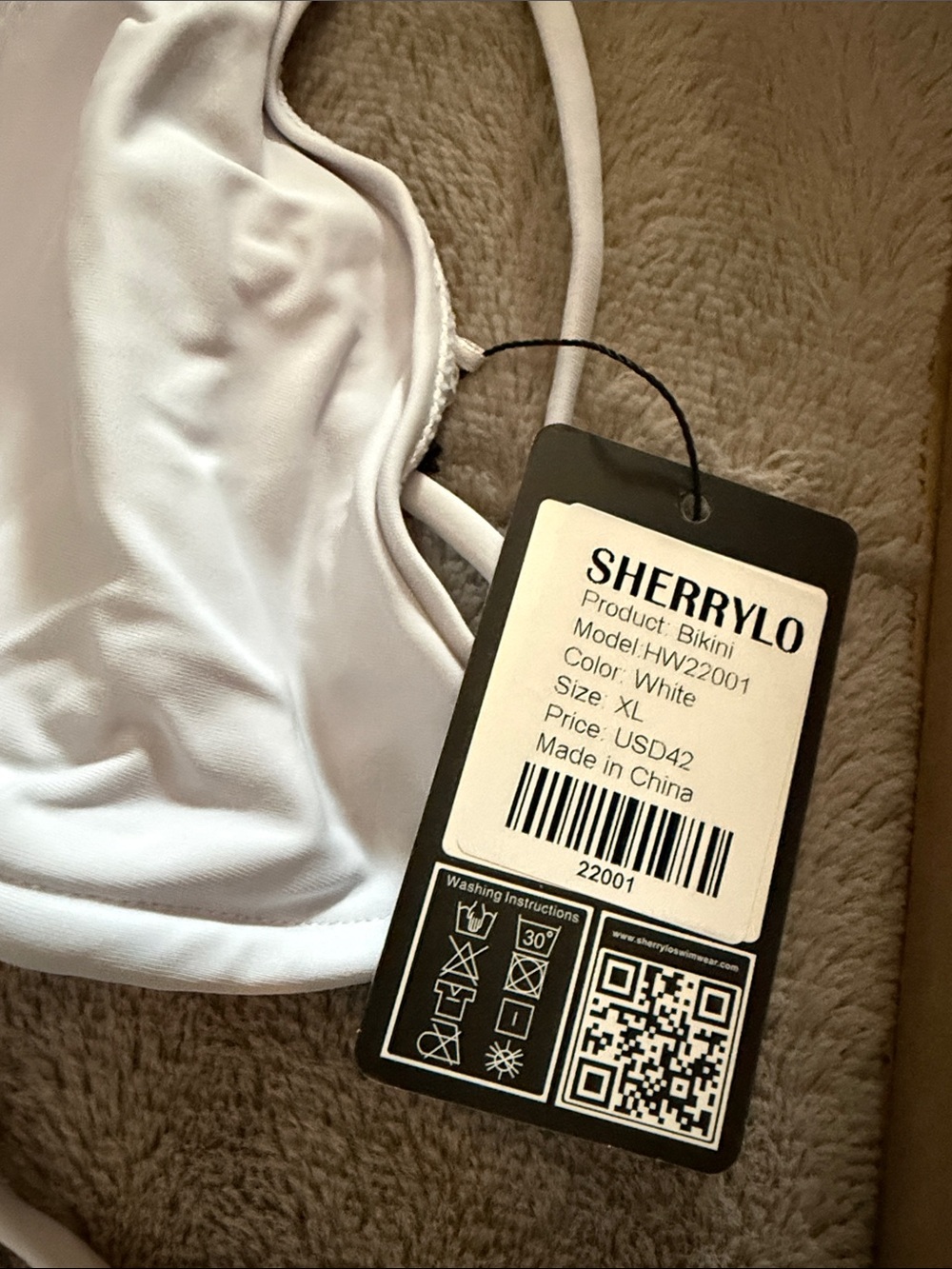 White Triangle String Bikini Set - Picture 2 of 2